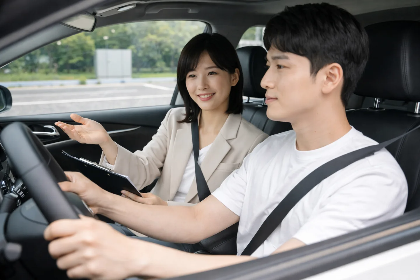 1:1 방문 운전연수 교육 모습